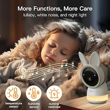 ARENTI Split-Screen Baby Monitor 2 Cameras, Audio Monitor with Two 2K UHD WiFi Cameras,720P 5" Color Display,Night Vision,Cry Detection,Motion Detection,Temp&Humidity Sensor,Two Way Talk,App Control