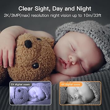 ARENTI Split-Screen Baby Monitor 2 Cameras, Audio Monitor with Two 2K UHD WiFi Cameras,720P 5" Color Display,Night Vision,Cry Detection,Motion Detection,Temp&Humidity Sensor,Two Way Talk,App Control